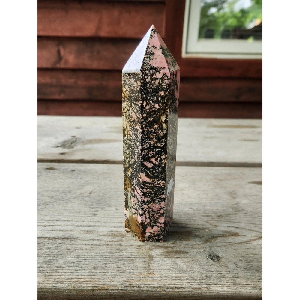 Large 2 LB Rhodonite Crystal Tower | Healing Pink Gemstone Decor